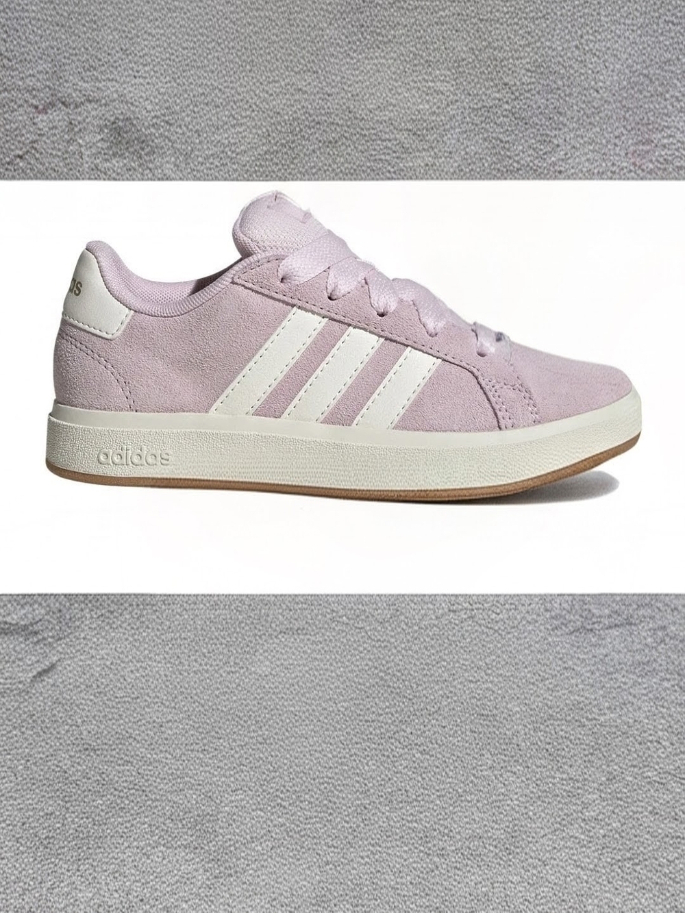 Adidas Kids' Grand Court Pink Suede Low-Top Sneakers, Size 3